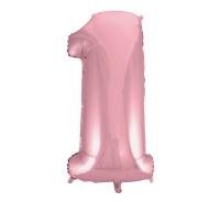 Foil balloon "NUMBER 1" light pink