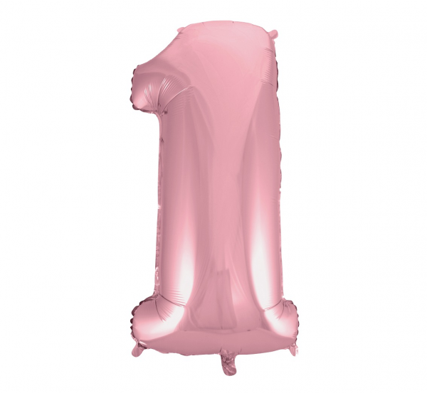 Foil balloon "NUMBER 1" light pink