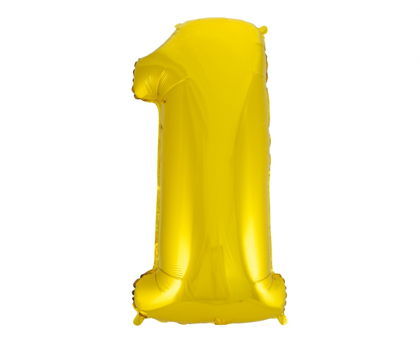 Foil balloon "NUMBER 1" gold