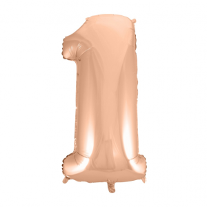 Fooliumist õhupall "NUMBER 1" heleroosa