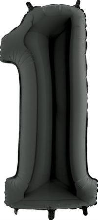 Foil balloon "NUMBER 1" black