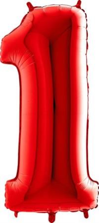 Foil balloon "NUMBER 1" red