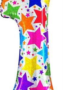 Фольгированный шар "ЦИФРА 1" золотой