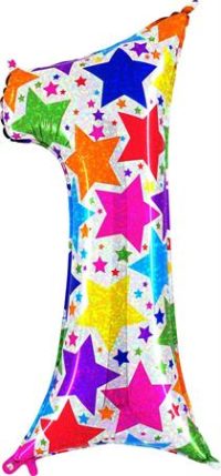 Fooliumist õhupall "NUMBER 1" tähtedega, särav