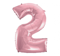 Foil balloon "NUMBER 2" light pink