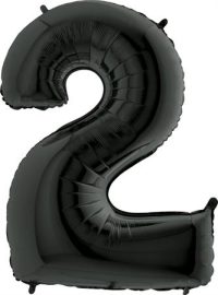 Foil balloon "NUMBER 2" black
