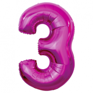 Fooliumist õhupall "NUMBER 1" heleroosa