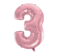 Foil balloon "NUMBER 3" light pink