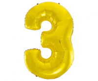 Foil balloon "NUMBER 3" gold