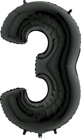 Number-3-must-GR-043K-P Фольгированный шар "ЦИФРА 3" чёрный