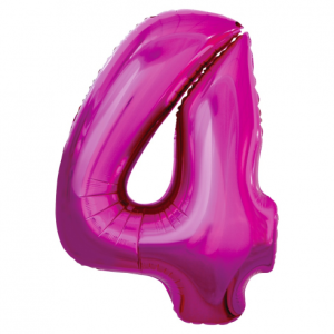 Number-4-fuksia-FG-C85R4 Õhupall trükipildiga «Baby Boy» valge, matt