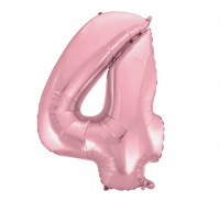 Foil balloon "NUMBER 4" light pink