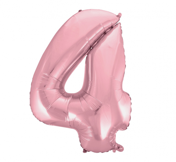 Foil balloon "NUMBER 4" light pink