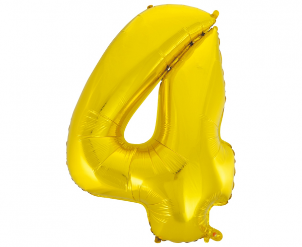 Number-4-kuldne-FG-C85Z4 Foil balloon "NUMBER 4" gold
