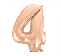 Foil balloon "NUMBER 4" pink-gold