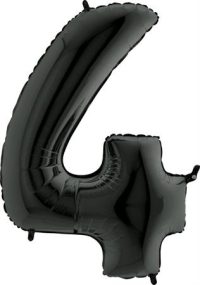 Foil balloon "NUMBER 4" black