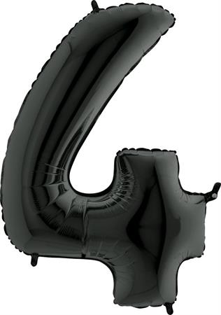 Foil balloon "NUMBER 4" black