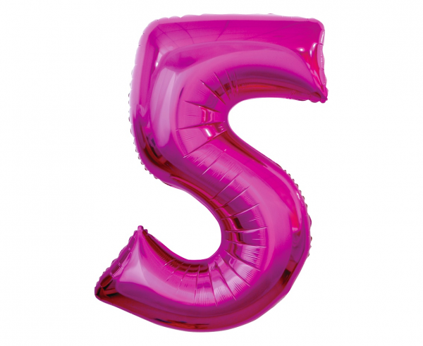 Number-5-fuksia-FG-C85R5 Foil balloon "NUMBER 5" fuchsia