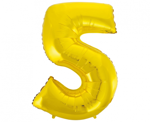 Number-5-kuldne-FG-C85Z5 Foil balloon "NUMBER 5" gold
