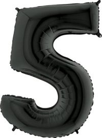 Foil balloon "NUMBER 5" black