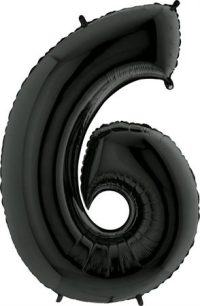 Foil balloon "NUMBER 6" black