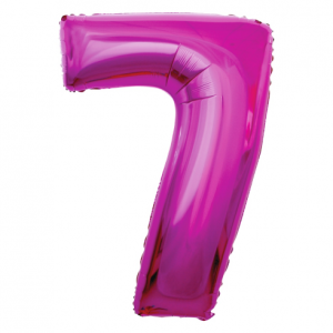 Foil balloon "NUMBER 7" fuchsia