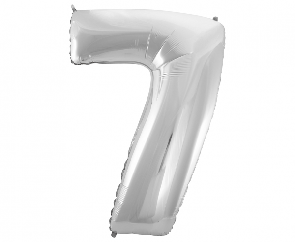 Foil balloon "NUMBER 7" silver