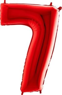 Foil balloon "NUMBER 7" red