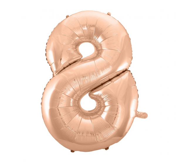 Foil balloon "NUMBER 8" pink-gold