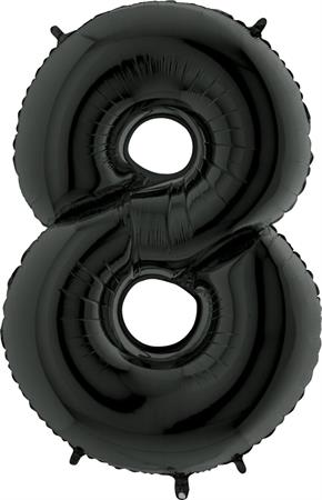Foil balloon "NUMBER 8" black