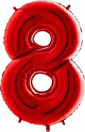 Number-8-punane-GR-088R-P Foil balloon "NUMBER 8" red