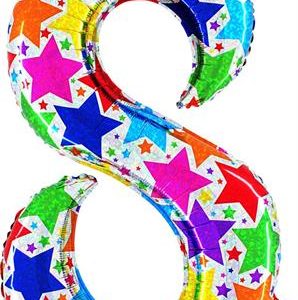 Fooliumist õhupall "NUMBER 8" kuldne roosa särav