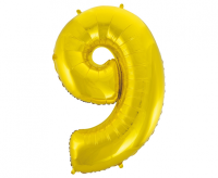 Foil balloon "NUMBER 9" gold