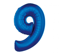 Foil balloon "NUMBER 9" dark blue
