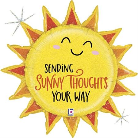 Paike-Sending-sunny-thoughts-your-way-GR-25134GH-P Фольгированный шар, солнце «SENDING SUNNY THOUGHTS YOUR WAY»