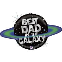 Foil balloon planet «BEST DAD IN THE GALAXY», holographic