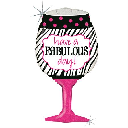 Фольгированный шар бокал «HAVE A FABULOUS DAY!»