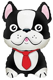 Foil balloon «The French Bulldog», black