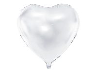 Heart, white metallic, 45cm
