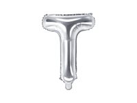 Foil balloon letter «T», silver