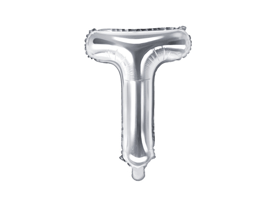 Foil balloon letter «T», silver