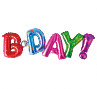 Inscription «B-DAY!» with air