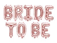 Фольгированный шар-надпись "BRIDE TO BE" розово-золотой