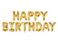 Letter foil balloon "HAPPY BIRTHDAY" gold