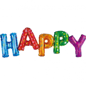 Надпись «HAPPY» с воздухом