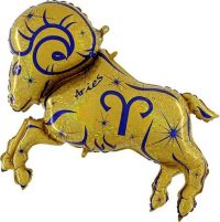 Zodiac Aries, golden
