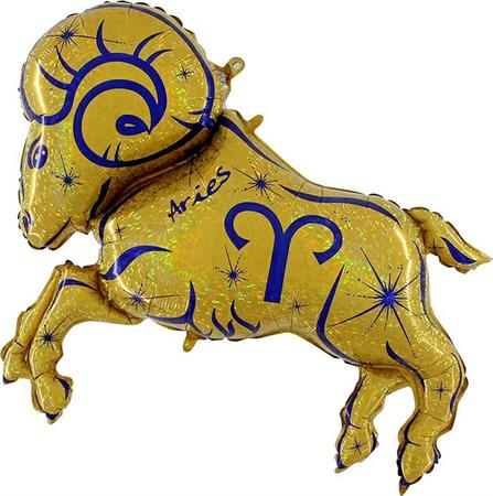 Zodiac Aries, golden