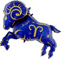 Zodiac Aries, blue