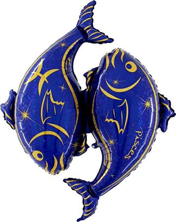 Знак зодиака Рыбы, синий