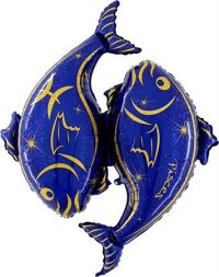 Zodiac Pisces, blue